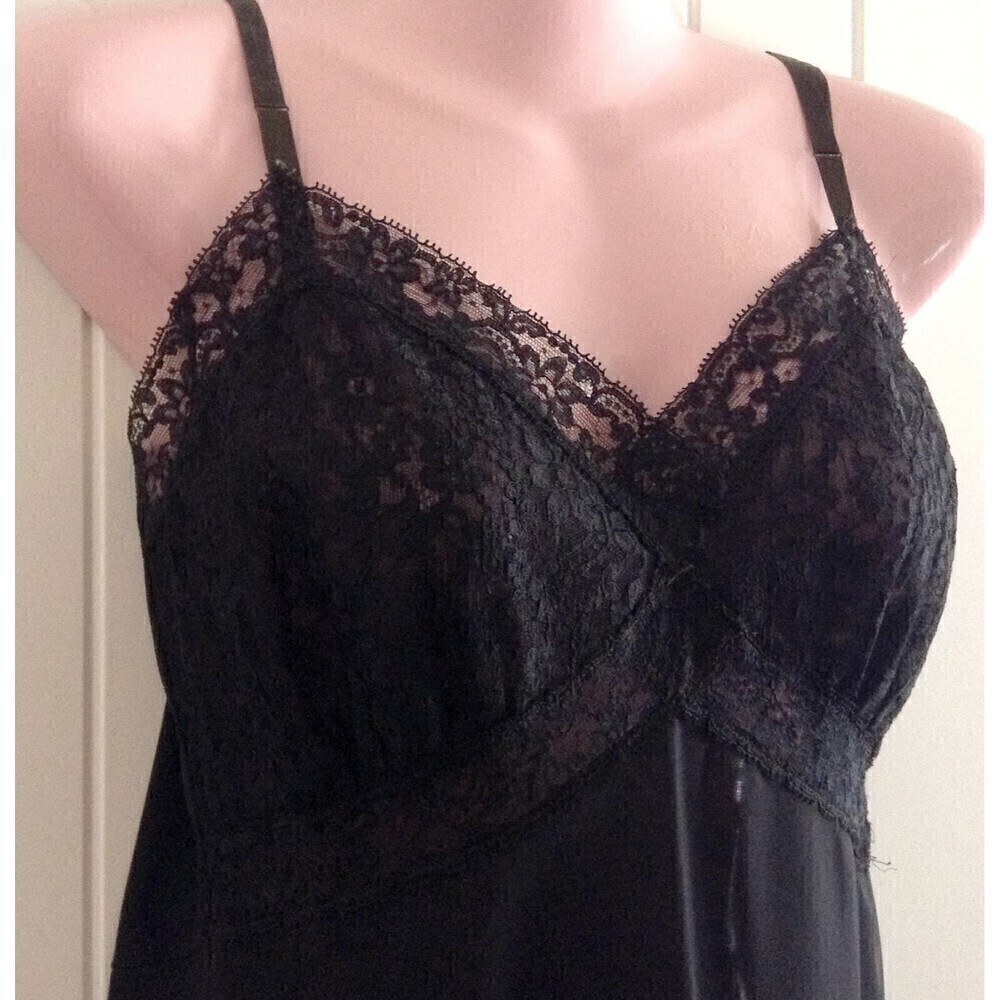 Vintage Van Raalte Women's Full Slip 32 Opaquelon Floral Lace Accordion Pleats - Picture 3 of 6